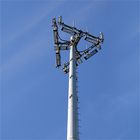 30m Tinggi Menara Telekomunikasi Koneksi Flange Untuk Penyiaran Dengan Platform