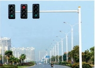 Q235 Steel Material 3mm Road Sign Traffic Signal Pole Dengan Double Outreach Arms