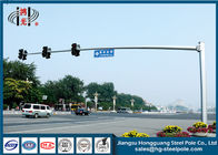 Bahan Hot Dip Galvanisasi Q345 Traffic Light Pole 6M Tinggi Traffic Light Lamp