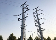 500KV Galvanized Electric Power Tiang Transmisi Line Steel Tower Poles Polygonal