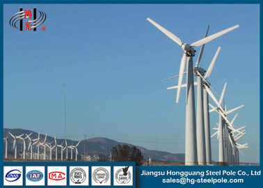 Tiang Hidrolik Baja Horizontal Axis Wind Turbine Pole Tower 20m Q235 HDG